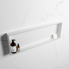 MONDIAZ EASY Nis 89,5x29,5cm in solid surface kleur Greey | Talc. 1 vak  geschikt voor in- of opbouw