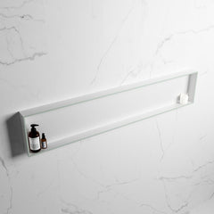 MONDIAZ EASY Nis 149,5x29,5cm in solid surface kleur Greey | Talc. 1 vak  geschikt voor in- of opbouw