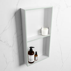 MONDIAZ EASY Nis 59,5x29,5cm in solid surface kleur Greey | Talc. 2 vakken geschikt voor in- of opbouw