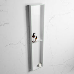 MONDIAZ EASY Nis 89,5x29,5cm in solid surface kleur Greey | Talc. 2 vakken geschikt voor in- of opbouw