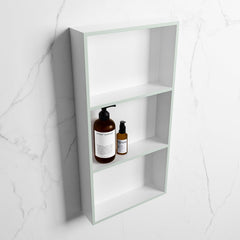 MONDIAZ EASY Nis 59,5x29,5cm in solid surface kleur Greey | Talc. 3 vakken  geschikt voor in- of opbouw