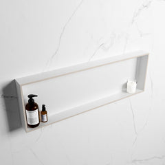 MONDIAZ EASY Nis 89,5x29,5cm in solid surface kleur Linen | Talc. 1 vak  geschikt voor in- of opbouw