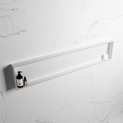 MONDIAZ EASY Nis 149,5x29,5cm in solid surface kleur Linen | Talc. 1 vak  geschikt voor in- of opbouw