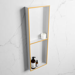 MONDIAZ EASY Nis 149,5x29,5cm in solid surface kleur Ocher | Talc. 2 vakken geschikt voor in- of opbouw