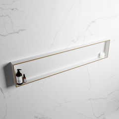 MONDIAZ EASY Nis 149,5x29,5cm in solid surface kleur Oro | Talc. 1 vak  geschikt voor in- of opbouw