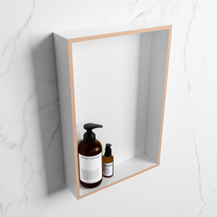 MONDIAZ EASY Nis 44,5x29,5cm in solid surface kleur Rosee | Talc. 1 vak  geschikt voor in- of opbouw