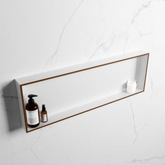 MONDIAZ EASY Nis 89,5x29,5cm in solid surface kleur Rust | Talc. 1 vak  geschikt voor in- of opbouw