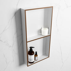 MONDIAZ EASY Nis 59,5x29,5cm in solid surface kleur Rust | Talc. 2 vakken geschikt voor in- of opbouw