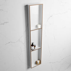 MONDIAZ EASY Nis 149,5x29,5cm in solid surface kleur Rust | Talc. 3 vakken  geschikt voor in- of opbouw