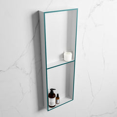 MONDIAZ EASY Nis 149,5x29,5cm in solid surface kleur Smag | Talc. 2 vakken geschikt voor in- of opbouw