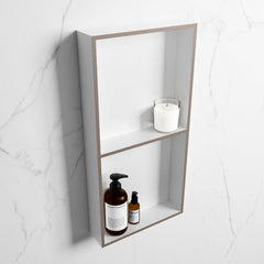 MONDIAZ EASY Nis 59,5x29,5cm in solid surface kleur Smoke | Talc. 2 vakken geschikt voor in- of opbouw