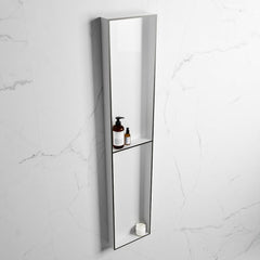 MONDIAZ EASY Nis 89,5x29,5cm in solid surface kleur Urban | Talc. 2 vakken geschikt voor in- of opbouw