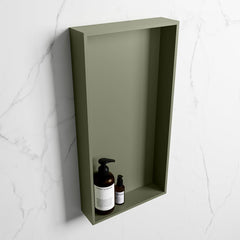 MONDIAZ EASY Nis 59,5x29,5cm in solid surface kleur Army | Army. 1 vak  geschikt voor in- of opbouw