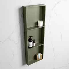MONDIAZ EASY Nis 89,5x29,5cm in solid surface kleur Army | Army. 3 vakken  geschikt voor in- of opbouw