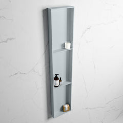 MONDIAZ EASY Nis 149,5x29,5cm in solid surface kleur Clay | Clay. 3 vakken  geschikt voor in- of opbouw