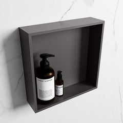MONDIAZ EASY Nis 29,5x29,5cm in solid surface kleur DarkGrey | DarkGrey. 1 vak  geschikt voor in- of opbouw