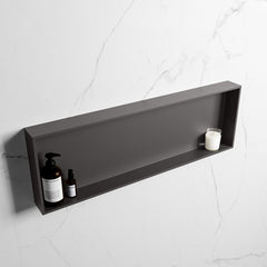 MONDIAZ EASY Nis 89,5x29,5cm in solid surface kleur DarkGrey | DarkGrey. 1 vak  geschikt voor in- of opbouw