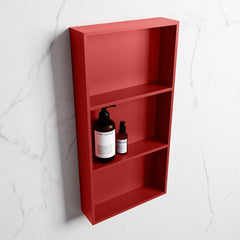 MONDIAZ EASY Nis 59,5x29,5cm in solid surface kleur Fire | Fire. 3 vakken  geschikt voor in- of opbouw