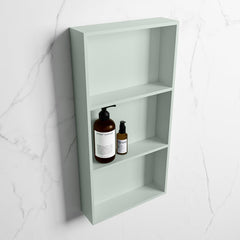 MONDIAZ EASY Nis 59,5x29,5cm in solid surface kleur Greey | Greey. 3 vakken  geschikt voor in- of opbouw