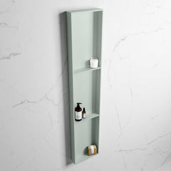 MONDIAZ EASY Nis 149,5x29,5cm in solid surface kleur Greey | Greey. 3 vakken  geschikt voor in- of opbouw