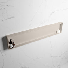 MONDIAZ EASY Nis 149,5x29,5cm in solid surface kleur Linen | Linen. 1 vak  geschikt voor in- of opbouw