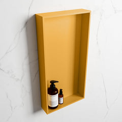MONDIAZ EASY Nis 59,5x29,5cm in solid surface kleur Ocher | Ocher. 1 vak  geschikt voor in- of opbouw