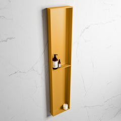 MONDIAZ EASY Nis 89,5x29,5cm in solid surface kleur Ocher | Ocher. 2 vakken geschikt voor in- of opbouw