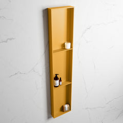 MONDIAZ EASY Nis 149,5x29,5cm in solid surface kleur Ocher | Ocher. 3 vakken  geschikt voor in- of opbouw