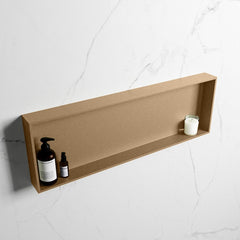 MONDIAZ EASY Nis 89,5x29,5cm in solid surface kleur Oro | Oro. 1 vak  geschikt voor in- of opbouw