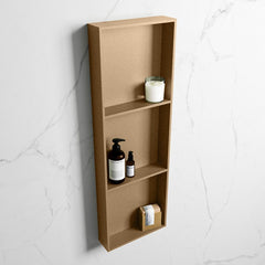 MONDIAZ EASY Nis 89,5x29,5cm in solid surface kleur Oro | Oro. 3 vakken  geschikt voor in- of opbouw