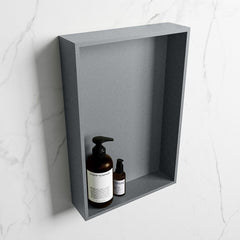MONDIAZ EASY Nis 44,5x29,5cm in solid surface kleur Plata | Plata. 1 vak  geschikt voor in- of opbouw