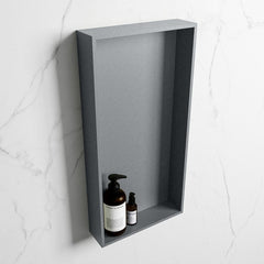 MONDIAZ EASY Nis 59,5x29,5cm in solid surface kleur Plata | Plata. 1 vak  geschikt voor in- of opbouw