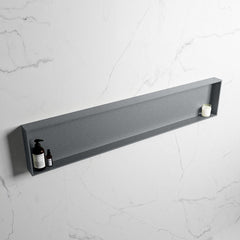 MONDIAZ EASY Nis 149,5x29,5cm in solid surface kleur Plata | Plata. 1 vak  geschikt voor in- of opbouw