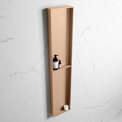 MONDIAZ EASY Nis 89,5x29,5cm in solid surface kleur Rosee | Rosee. 2 vakken geschikt voor in- of opbouw
