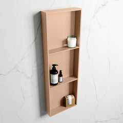 MONDIAZ EASY Nis 89,5x29,5cm in solid surface kleur Rosee | Rosee. 3 vakken  geschikt voor in- of opbouw