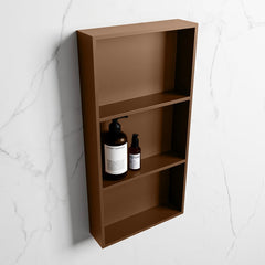 MONDIAZ EASY Nis 59,5x29,5cm in solid surface kleur Rust | Rust. 3 vakken  geschikt voor in- of opbouw