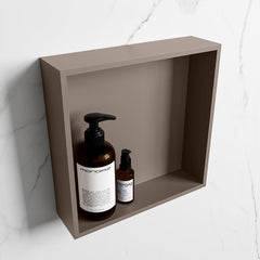 MONDIAZ EASY Nis 29,5x29,5cm in solid surface kleur Smoke | Smoke. 1 vak  geschikt voor in- of opbouw