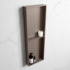 MONDIAZ EASY Nis 149,5x29,5cm in solid surface kleur Smoke | Smoke. 2 vakken geschikt voor in- of opbouw