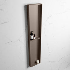 MONDIAZ EASY Nis 89,5x29,5cm in solid surface kleur Smoke | Smoke. 2 vakken geschikt voor in- of opbouw