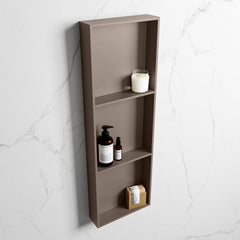 MONDIAZ EASY Nis 89,5x29,5cm in solid surface kleur Smoke | Smoke. 3 vakken  geschikt voor in- of opbouw