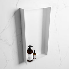 MONDIAZ EASY Nis 59,5x29,5cm in solid surface kleur Talc | Talc. 1 vak  geschikt voor in- of opbouw