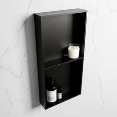MONDIAZ EASY Nis 59,5x29,5cm in solid surface kleur Urban | Urban. 2 vakken geschikt voor in- of opbouw