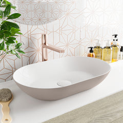MONDIAZ ONNI Waskom solid surface 55cm kleur Smoke / Talc