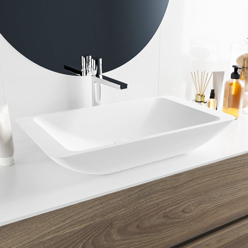 MONDIAZ TOPI Waskom solid surface 60cm kleur Talc / Talc