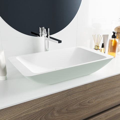 MONDIAZ TOPI Waskom solid surface 60cm kleur Greey / Talc