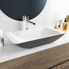 MONDIAZ TOPI Waskom solid surface 60cm kleur DarkGrey / Talc
