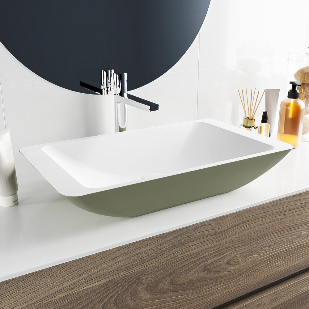 MONDIAZ TOPI Waskom solid surface 60cm kleur Army / Talc