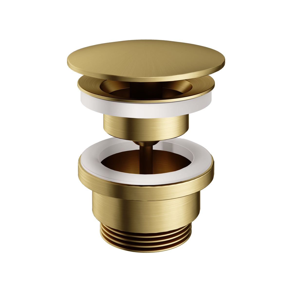 Hotbath Cobber P708 niet-afsluitbare plug rond Geborsteld Messing PVD