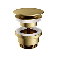 Hotbath Cobber P708 niet-afsluitbare plug rond Geborsteld Messing PVD