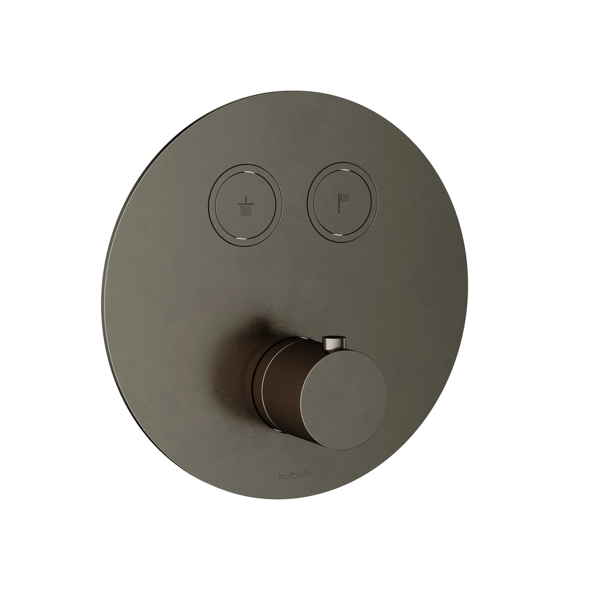 Hotbath Cobber PB009EXT afbouwdeel voor inbouw thermostaat met 2 pushbuttons - Verouderd IJzer